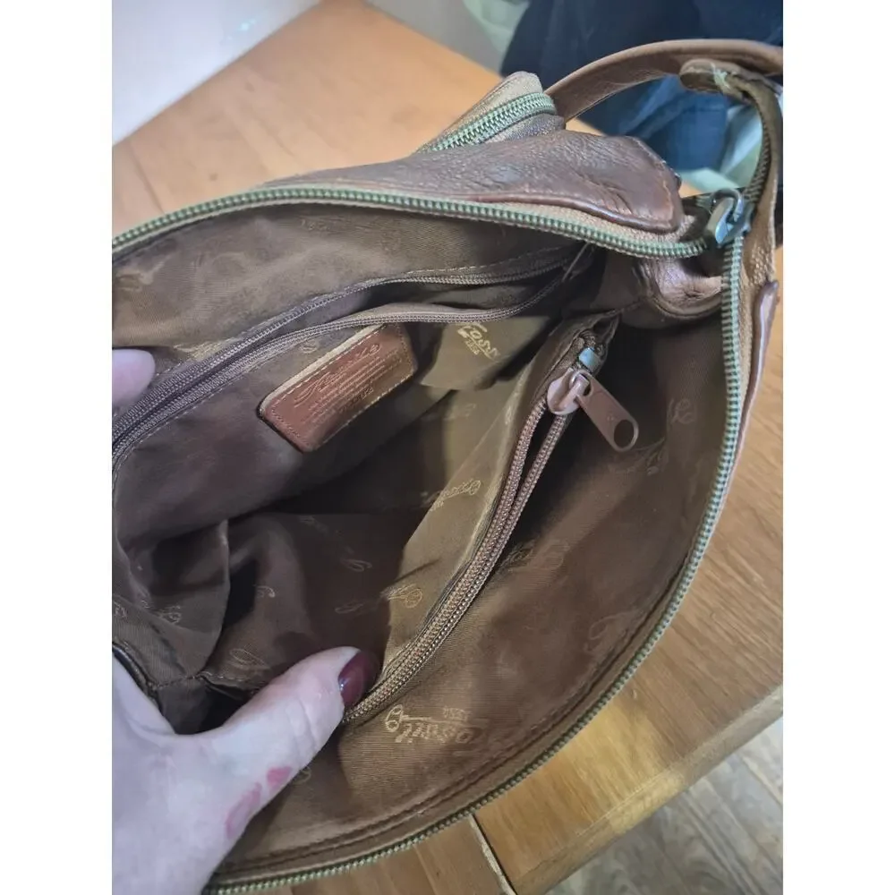 Vintage Fossil Genuine leather crossbody bag 1954 #75082 Brown in color